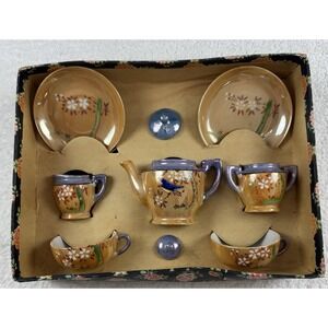 Childs Tea Set 9 Piece Porcelain 1940s Awesome